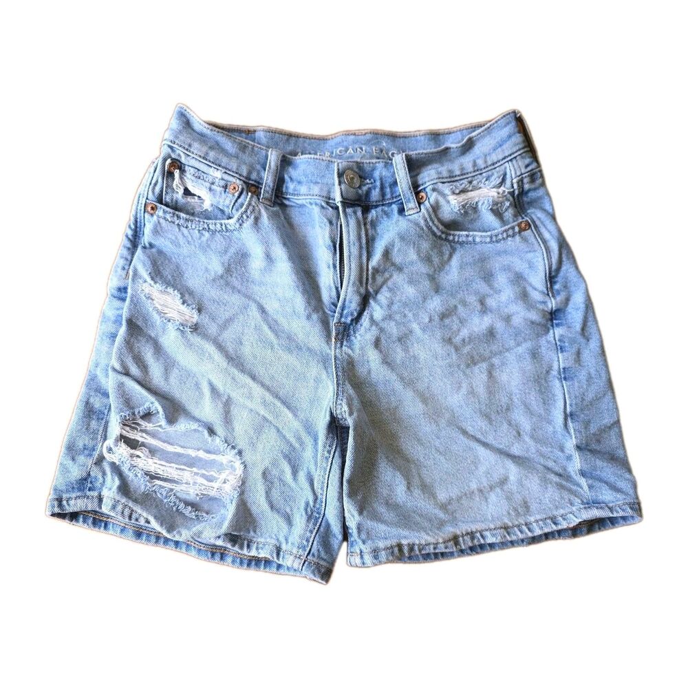 American Eagle Strigid Relaxed Short 5" Inseam Denim Size 0 Distressed